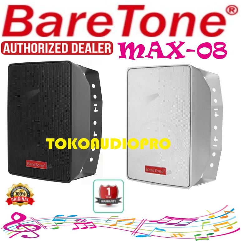 Speaker BareTone Pasif MAX08BW 8-Inch Baretone MAX-08 Speaker Pasif