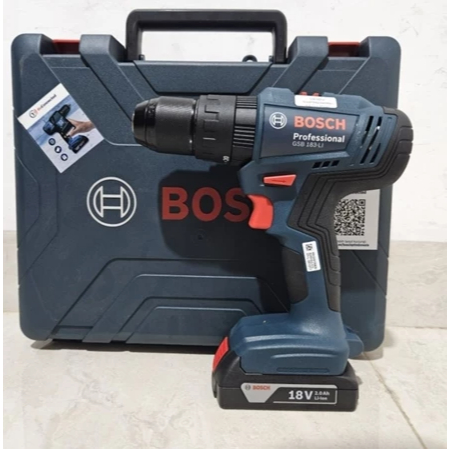 Mesin Bor Cas Tembok Baterai BOSCH GSB 183-LI Cordless Impact Drill / Driver Putra Inti