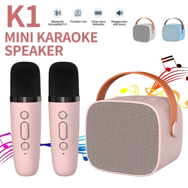 Speaker Bluetooth Karaoke / Kit Mini Full Bass Nirkabel Portabel / Mikrofon Speaker Karaoke