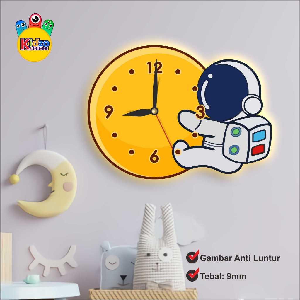 Dinding Ukir Astronot Jam Dinding Ukir 3D Astronot Vintage Aesthetic Dekorasi Dinding Kamar Ruang Ta