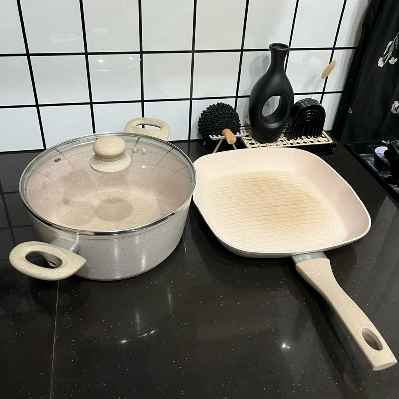 ❗️Baca Deskripsi❗️(PEKANBARU ONLY) PL Panci Bolde Casserole dan Grill Pan preloved