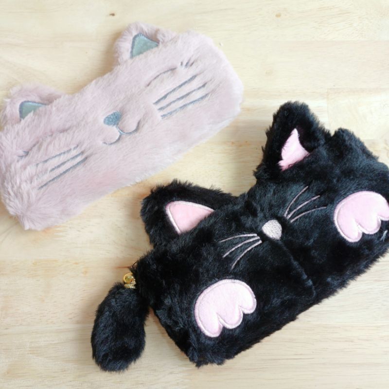 

kotak pensil case pouch bulu motif kucing cat