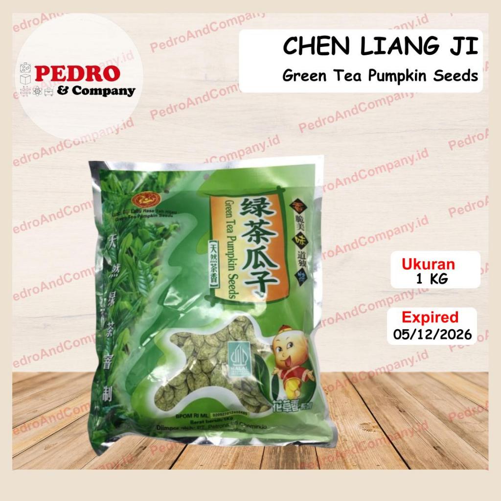 

Green Tea Pumpkin Seeds kuaci labu rasa teh hijau 1 KG Chen Liang Ji