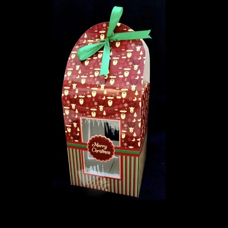 

( 5 pcs ) dus tenteng natal jendela mika motif christmas brown cake box jinjing packaging hampers xmas