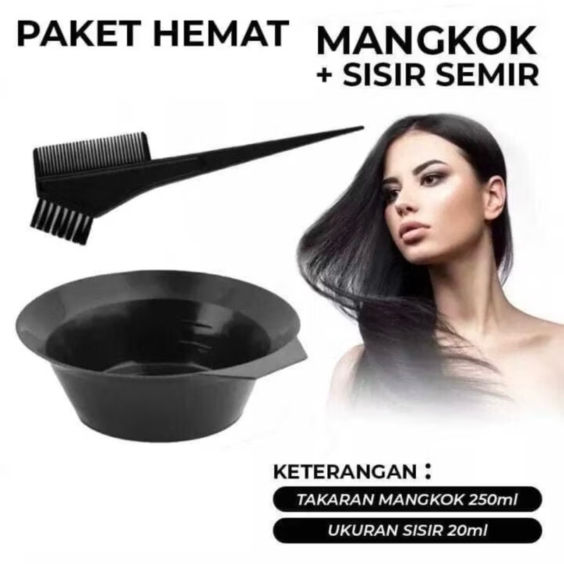 218 Mangkuk Cat Rambut + Sisir Semir / Wadah Mangkok Tempat Mewarnai Rambut Salon Professional Bahan