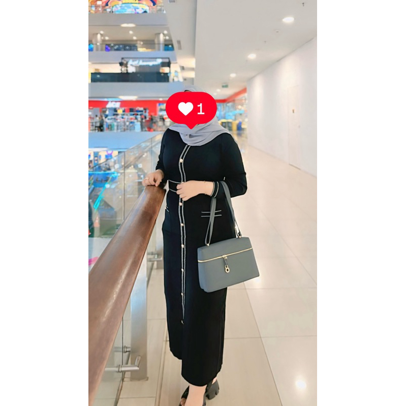 preloved long dress knit black