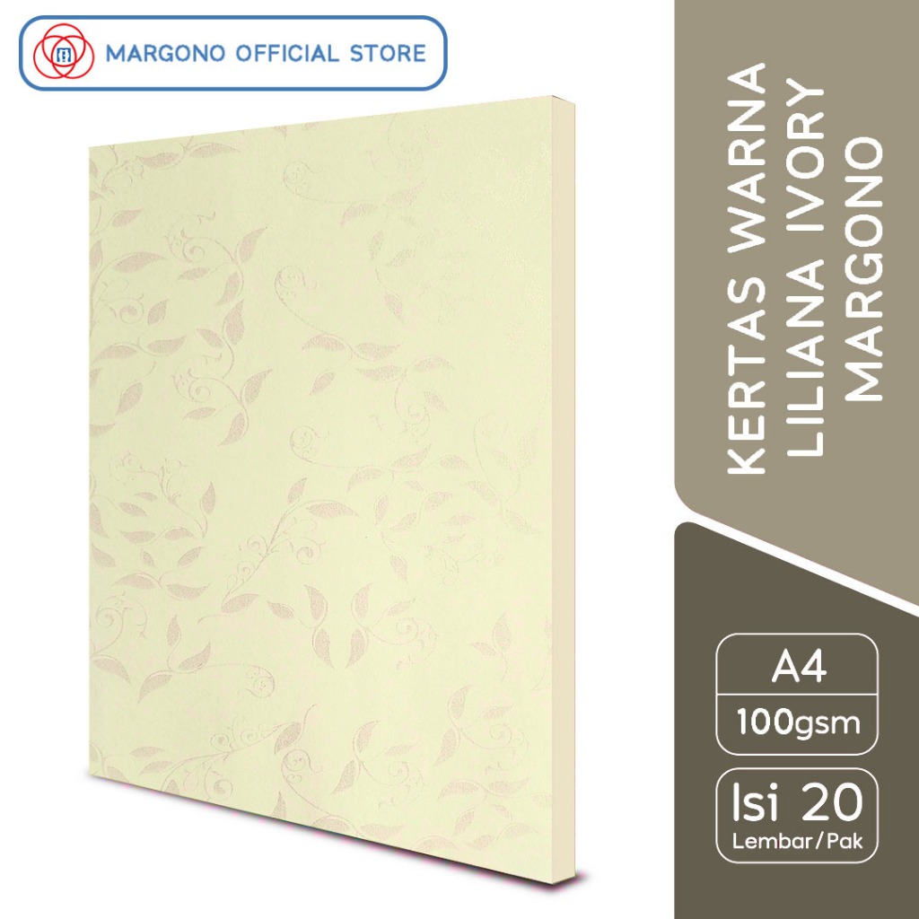 

Margono Kertas Warna A4 Liliana Ivory 100gsm - 20 Lembar