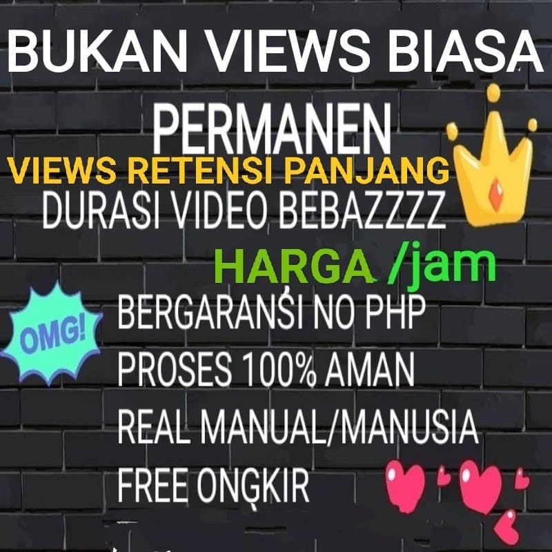 Qualitas Paling mantul Views REtensi tinggi ber jam jam untuk real tayang YoutUbE penonton asli READ