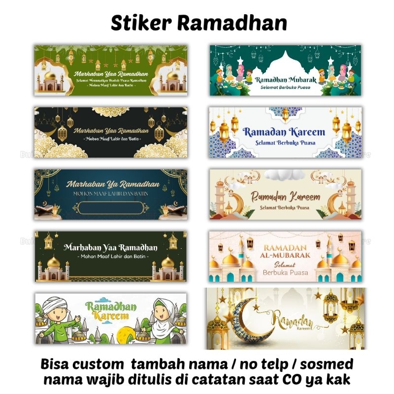 

Stiker Ramadhan Kareem Sticker Label Selamat menunaikan ibadah puasa ramadan al mubarak ukuran custom dekorasi kemasan segel dus box hampers kotak kue takjil toples parcel hantaran bingkisan sealer packaging bulan puasa marhaban ya ramadhan panjang
