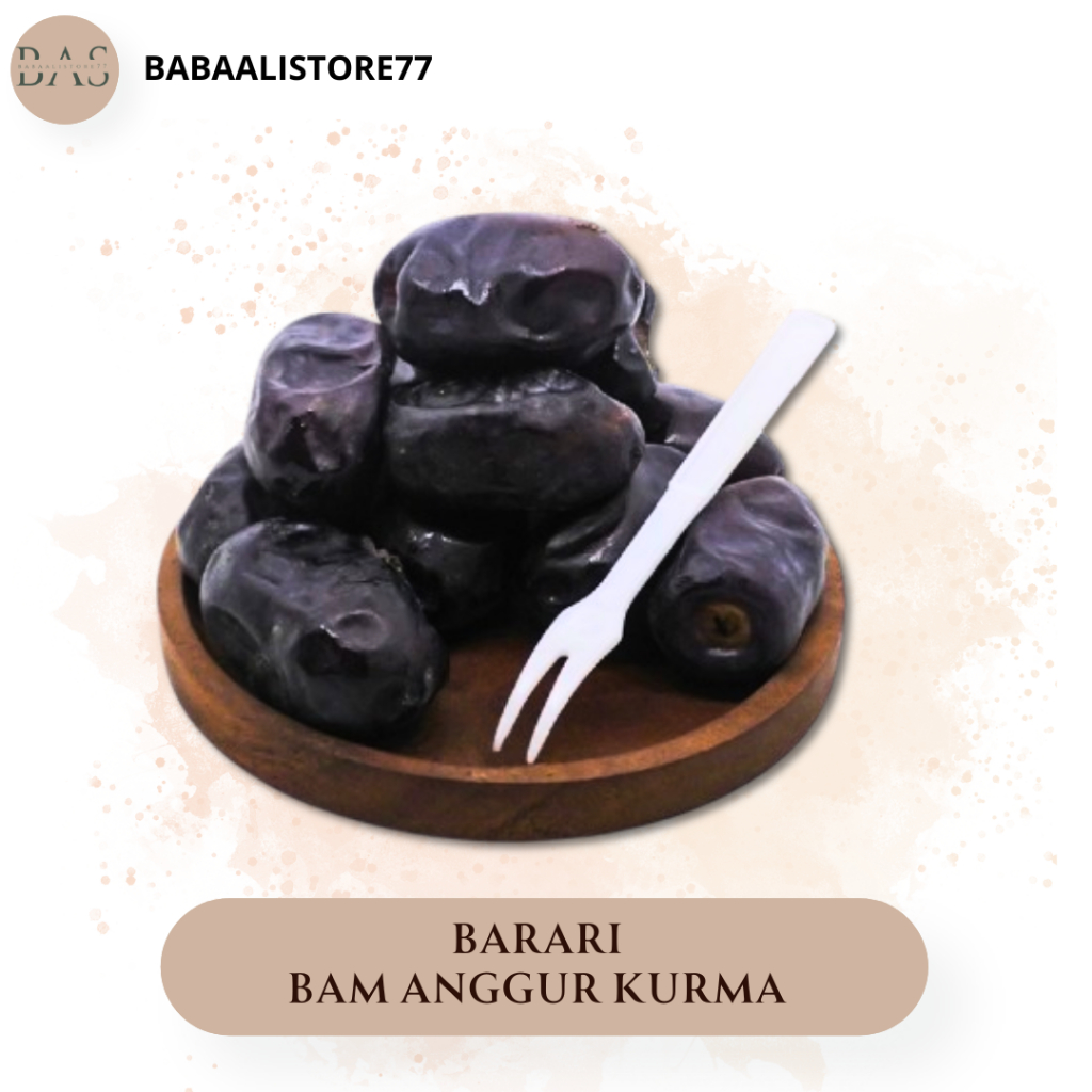 

Babaali - BARARI Bam Mazafati Anggur Kurma Iran 600gr Premium Dates High Quality Tekstur Lembut