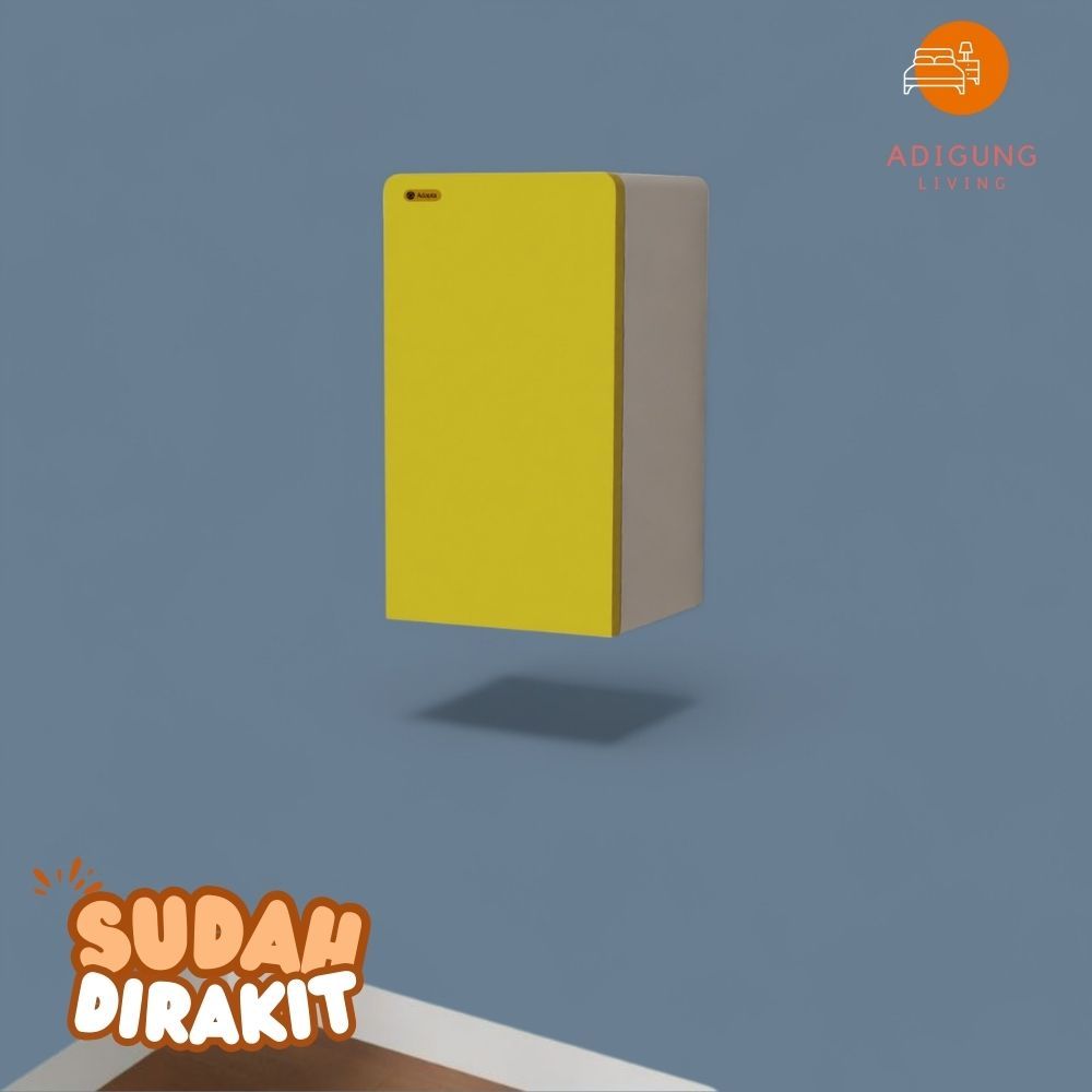 Lemari Kotak Penyimpanan MINI Kuning Putih HItam - rak Lemari dinding Minimalis