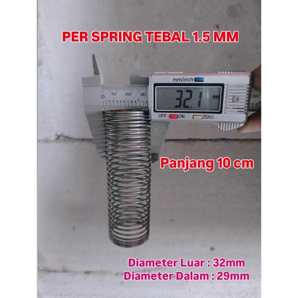 Per Spring Tekan Baja Tebal 1.5mm ( id 29mm & od 32 mm ) Panjang 10 cm