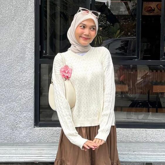 HOSOFSHOPAHOLIC -LEILA CABLE KNIT - Atasan Wanita - Sweater Knit