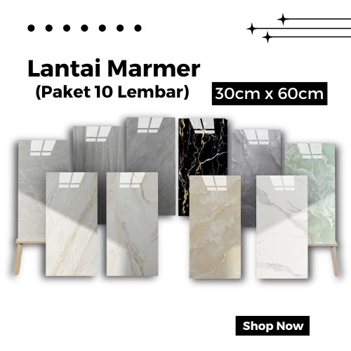 Stiker Dinding Wallpaper Welpeper Vinyl Ubin Lantai Sticker Motif Granit Keramik Marmer Anti Air
