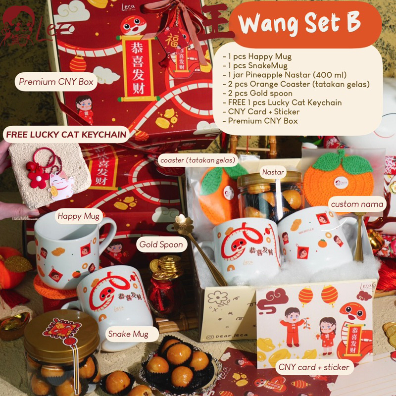 

[CUSTOM NAMA atau REQUEST TANGGAL PENGIRIMAN] Hampers Imlek Custom Nama Gelas Chinese New Year Gift Nastar Mug Sincia Personal