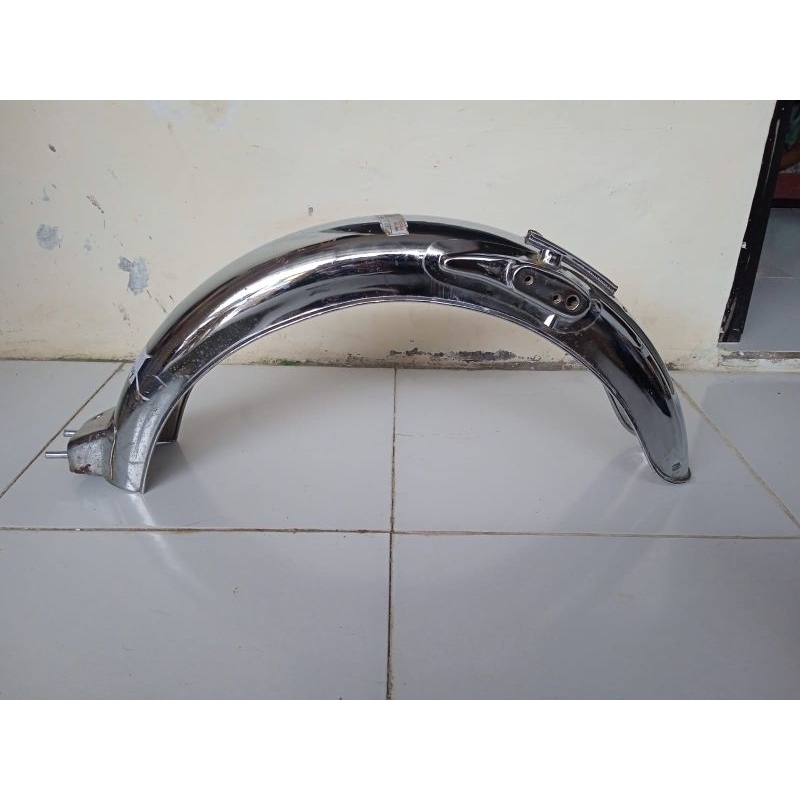 Slebor Spakbor Belakang Besi Chrome Honda CB 100 125 Original Marking Urami Baru Nos