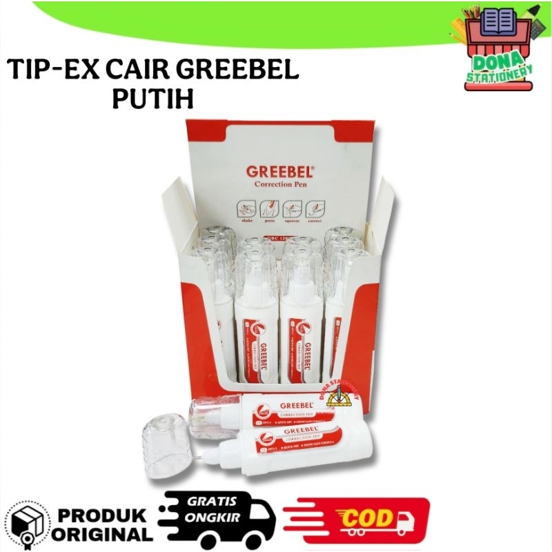 

TIP EX CAIR GREEBEL PUTIH GBC-120701 | TIP EX CAIR GREEBEL MERAH GBC-120704