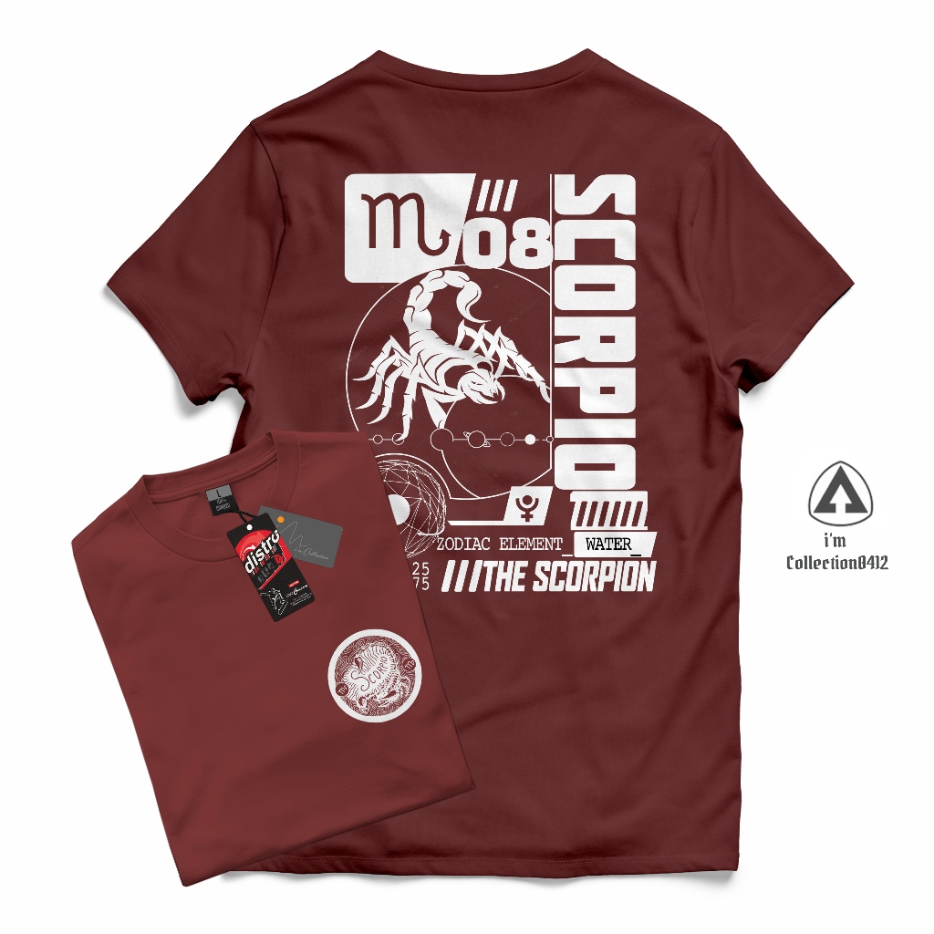 T-shirt Zodiak "Scorpio Logo" - Kaos Zodiak/Baju Zodiak/Kaos Horoskop/Kaos Bintang/Kaos Scorpio