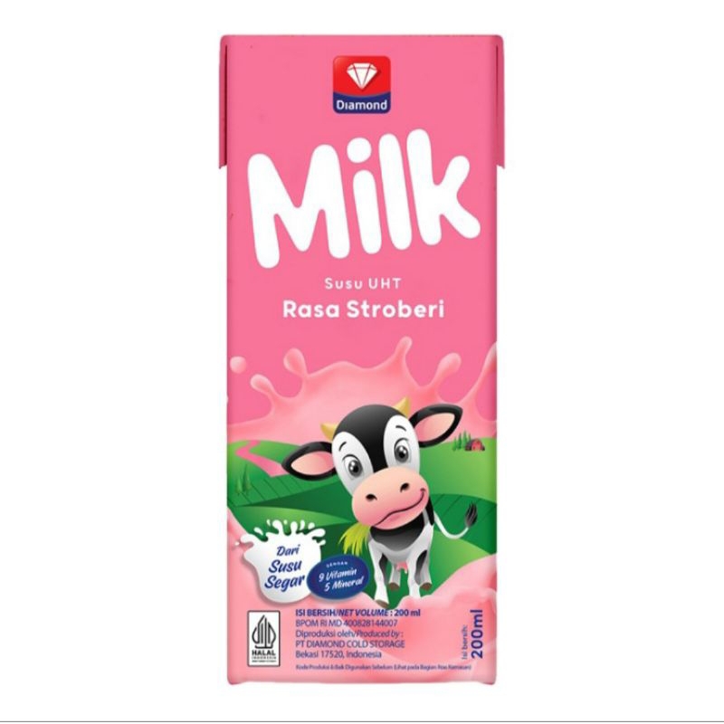 

Diamond Susu UHT Stroberi Kotak 200 ml