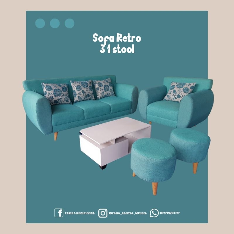 SOFA RETRO 3 1 STOOL | PRE ORDER | PENGIRIMAN KHSUSUS YOGYAKARTA
