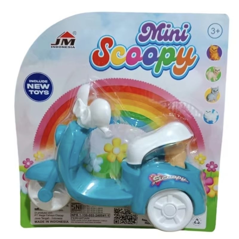 Mainan Edukasi Anak Motor Mini Scoopy Bonceng Boneka Mainan Anak Motor Vespa Scoopy JM107-1 Mainan A