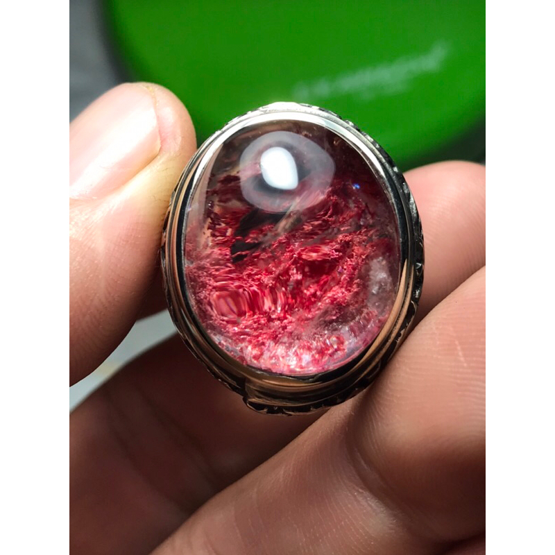 natural kecubung karang bunga mawar merah super quality