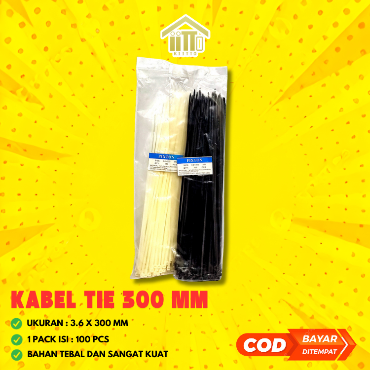 

KABEL TIS 2.5 MM x 30 CM CABLE TIES PUTIH & HITAM ISI 100 PCS / KABEL TIES 2.5 X 300 MM 100 PCS / NYLON CABLE TIE 30 CM / INSULOCK TIS 30 CM 2.5 X 300 MM