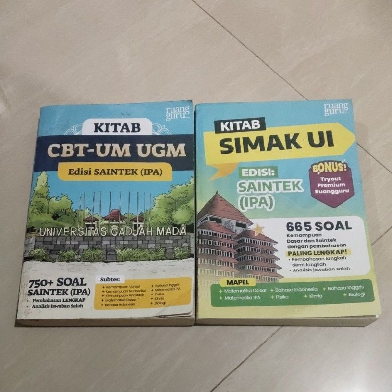 2 BUKU ORI RUANG GURU KITAB CBT-UM UGM & SIMAK UI EDISI SAINTEK IPA