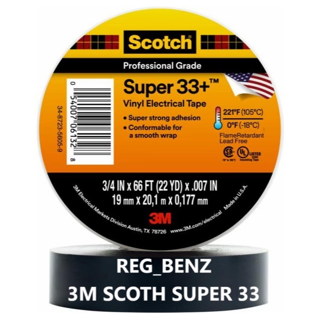 3M Scotch Super 33+ Vinyl Electrical Tape | Isolasi Listrik Hitam 3M Scotch Super 33+ (Original)