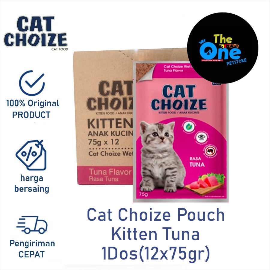 MAKANAN BASAH CAT CHOIZE KITTEN Pouch 1 DUS ISI 12pcs Cat Choize Kitten Saset