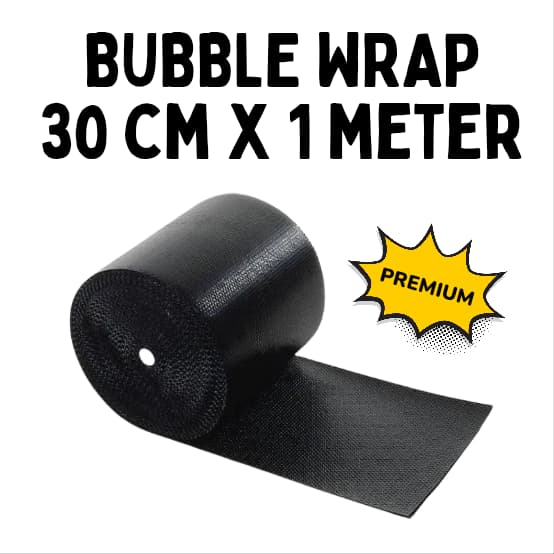 

BUBBLE WRAP PREMIUM SUPER TEBAL KUALITAS TERATAS 30 CM x 1 METER HITAM BENING MAKASSAR / PLASTIK BUBBLE