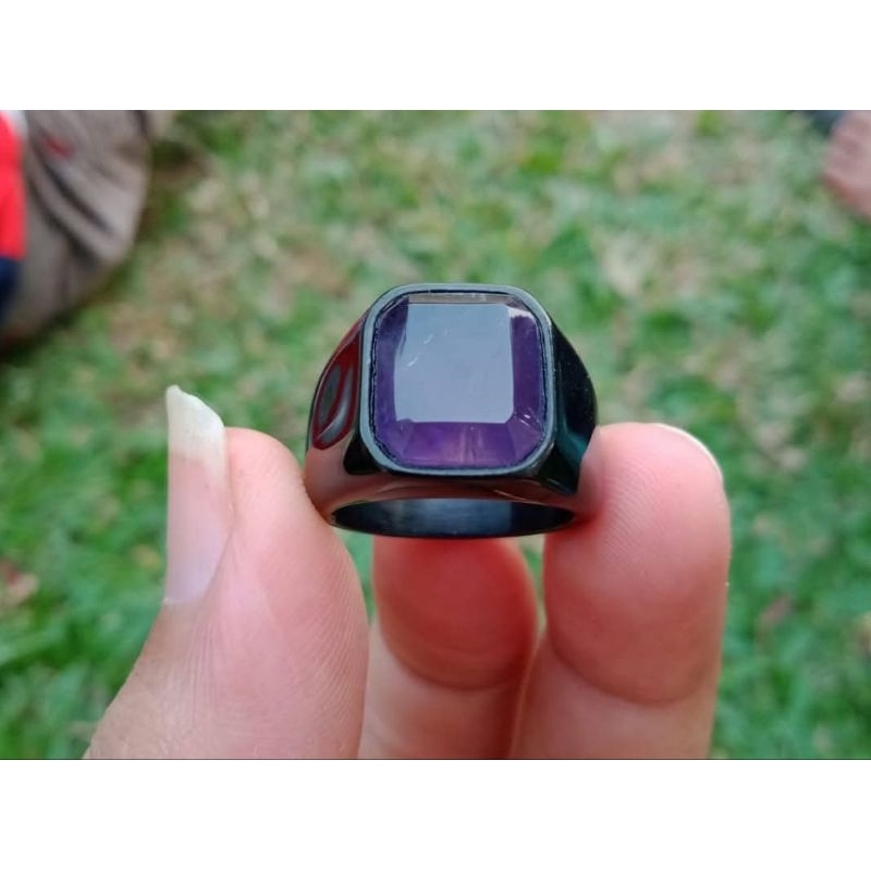 Cincin Batu Permata Kecubung Crystal Brazil