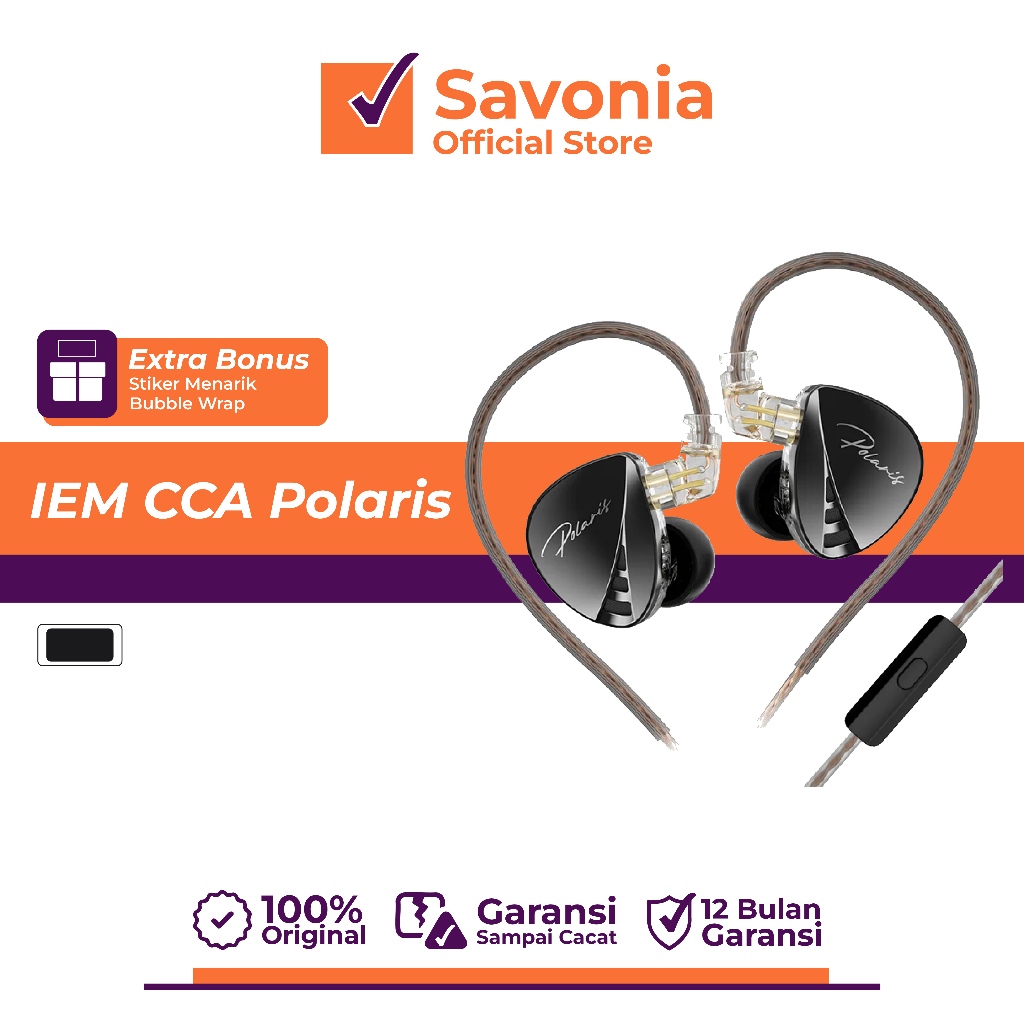 IEM Headset Gaming Monitoring Kabel CCA Polaris With Mic