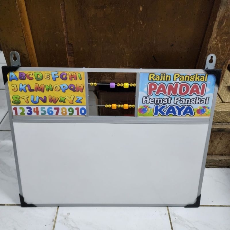

Papan Tulis / White Board Anak Gantung 2 Sisi Size 40 X 60 CM