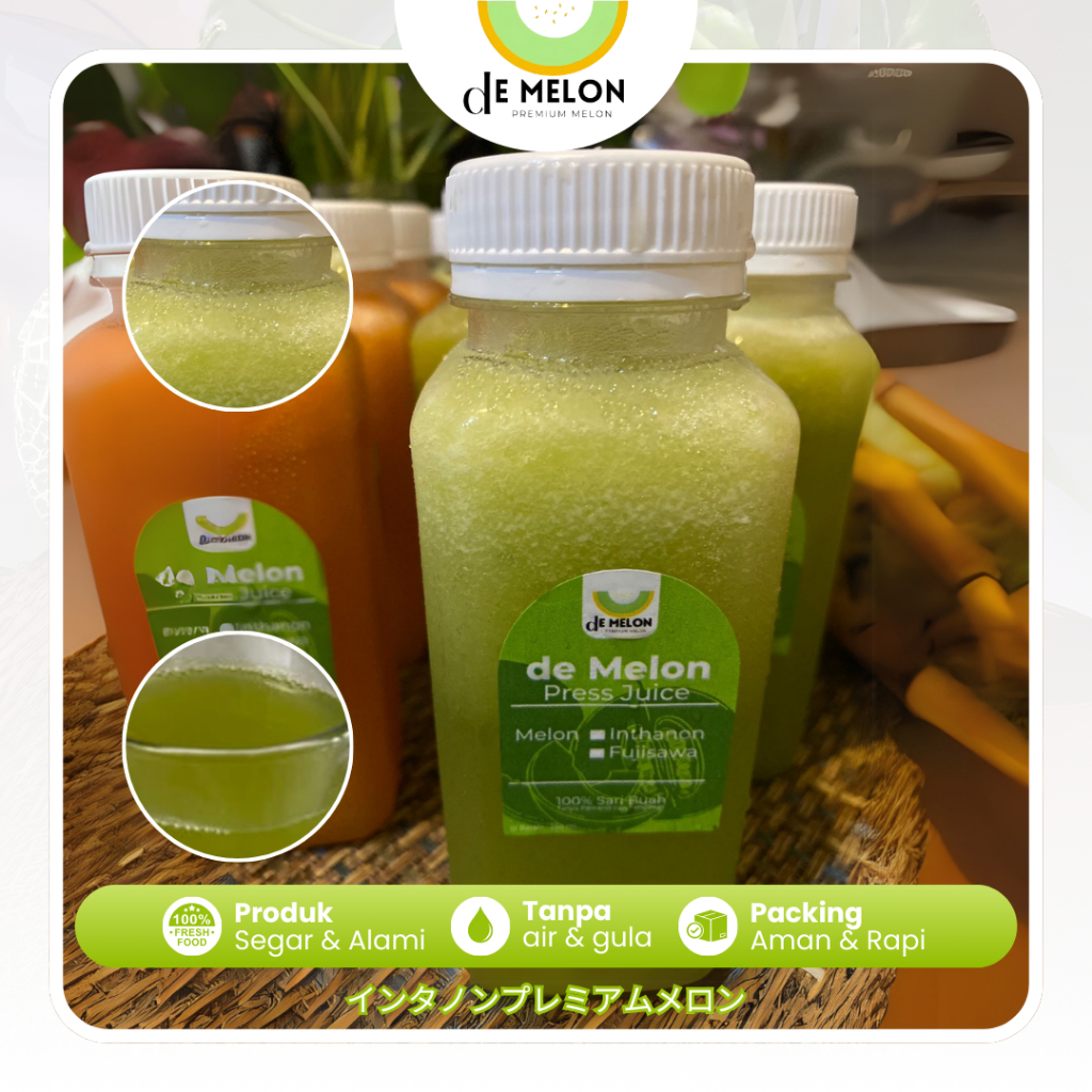 

Cold Pressed Juice Jus Buah Melon Fujisawa Manis Segar Alami Tanpa Campuran deMelon