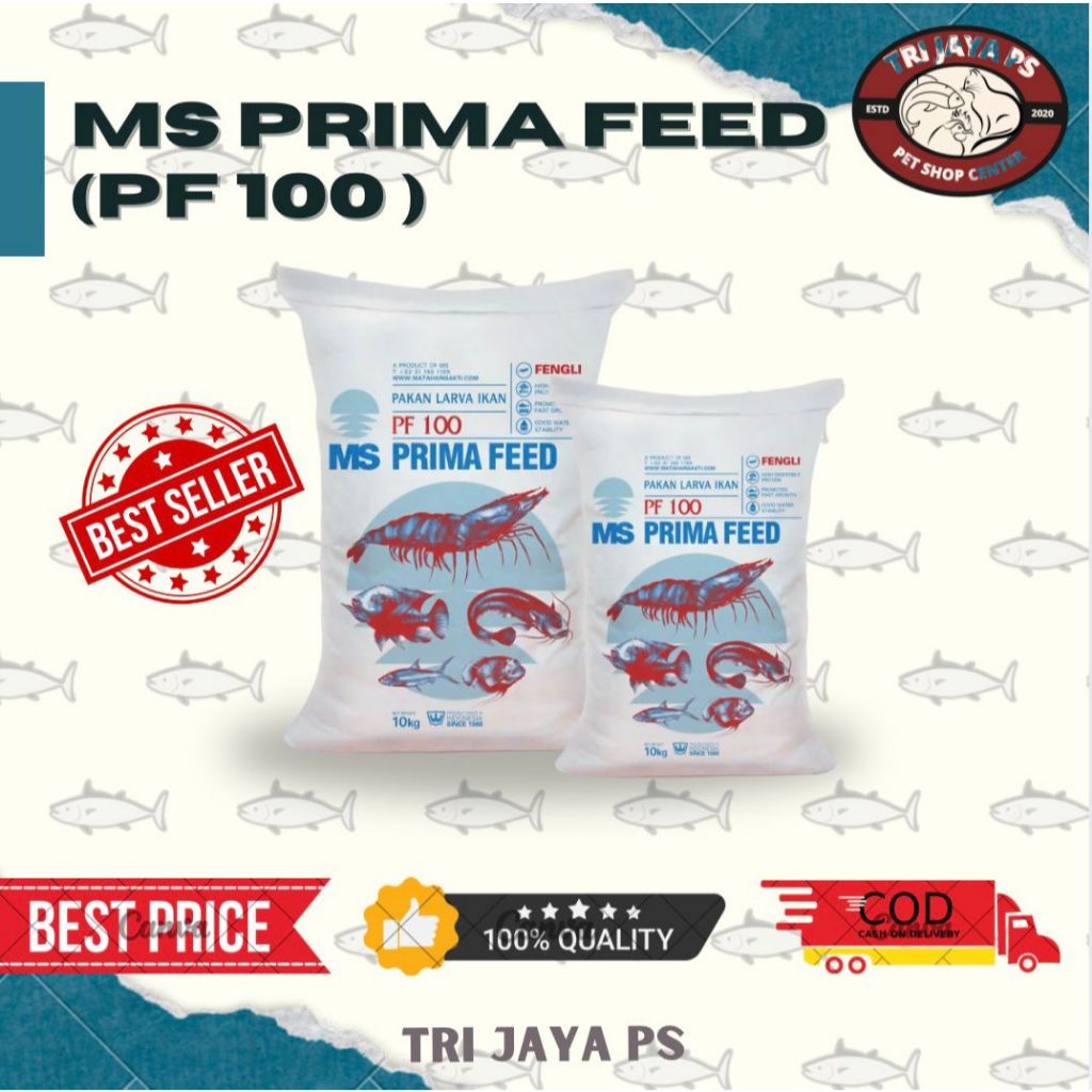 PAKAN PF 100 REPACK KEMASAN 1KG & 500GRM PELET FENGLI PAKAN BENIH IKAN