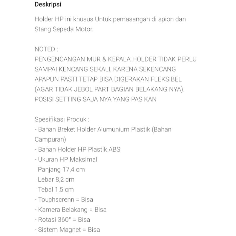 Holder HP Waterproof Anti Air Hujan Universal Bahan ABS Spion Stang Motor New Nmax Vario PCX ADV 160