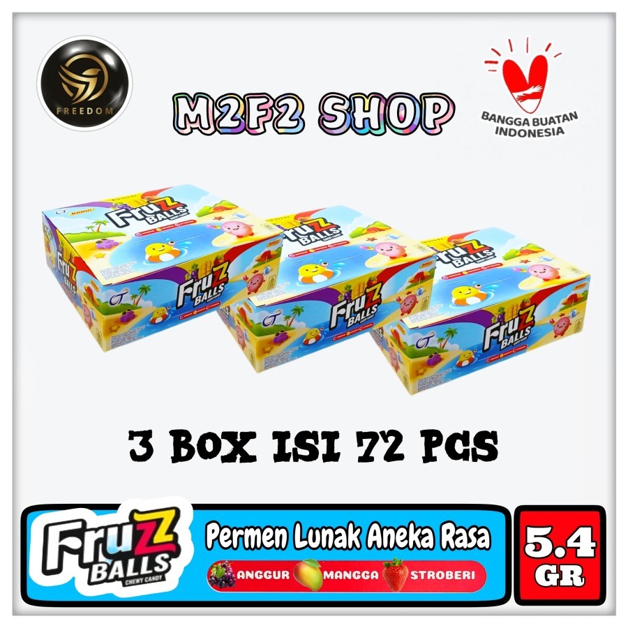 

Fruzz Balls Chewy Candy | Permen Kembang Gula Bola Aneka Rasa Buah Sachet - 5,4 gr (Kemasan 3 Box)