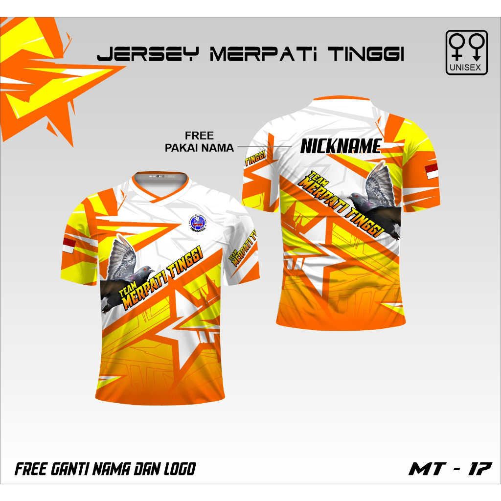 Baju team merpati kaos burung dara jersey burung merpati PMTI free custom nama