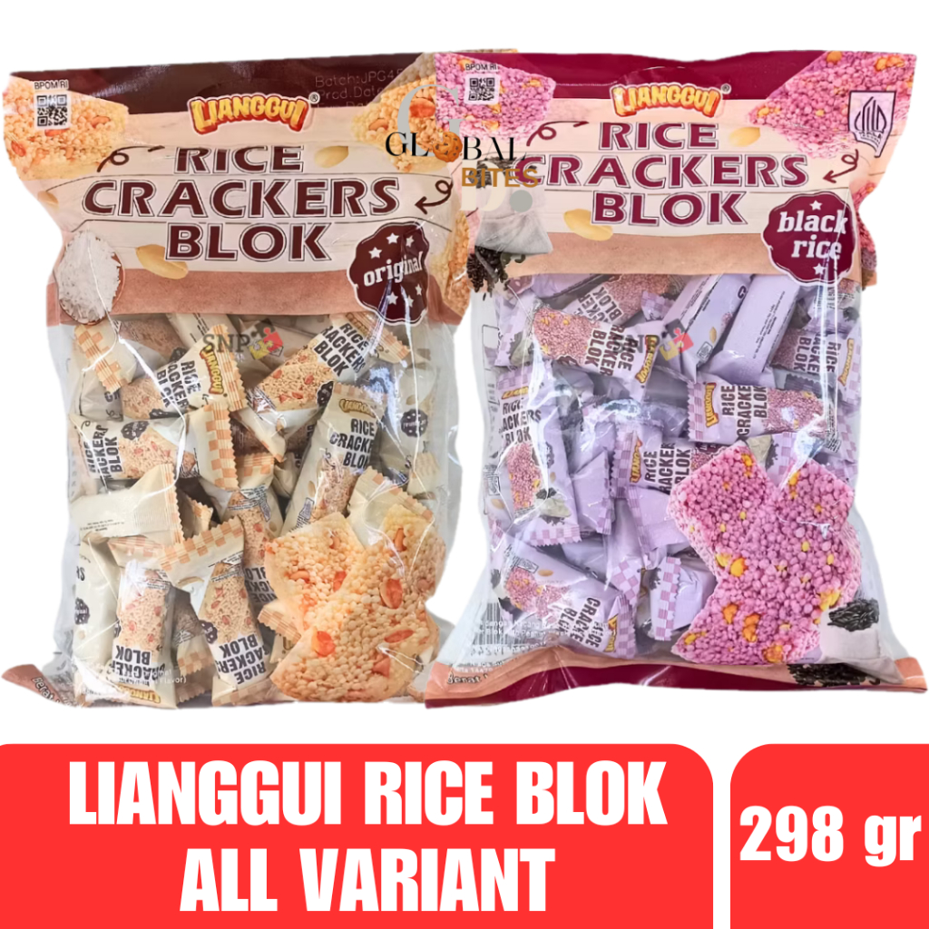 

Lianggui Rice Crackers Blok Snack Krakers Beras Rasa Original Black Rice 298g