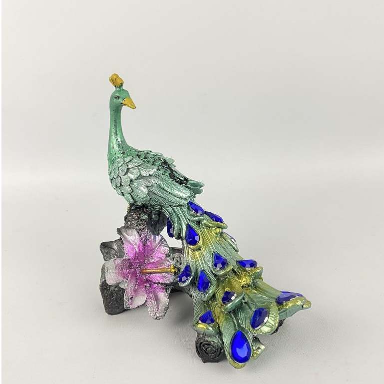 Pajangan Burung Merak Bahan Resin Hiasan Patung Merak