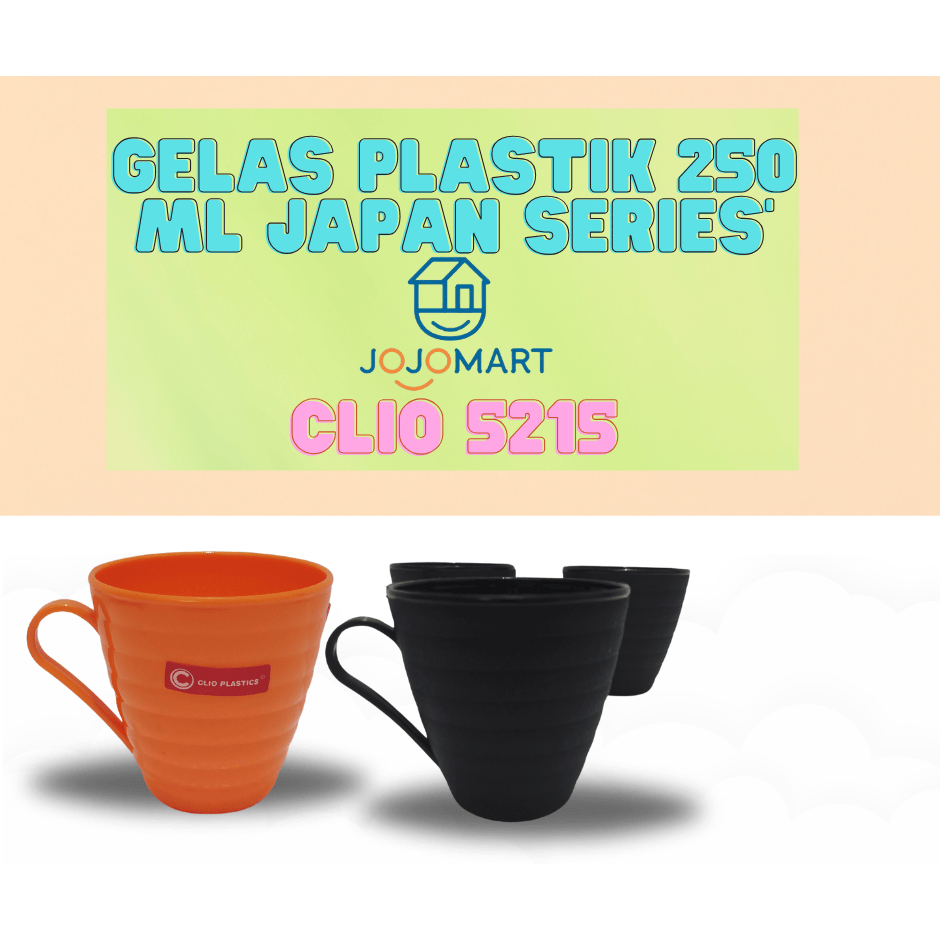 Gelas Plastik 250 ml Japan Series - Cangkir Kecil - Cangkir Plastik - Gelas Gagang Plastik - Gelas C