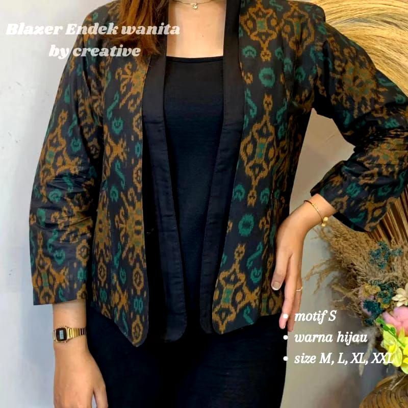 Blazer Endek Bali Motif S||Blazer Cewek et 2