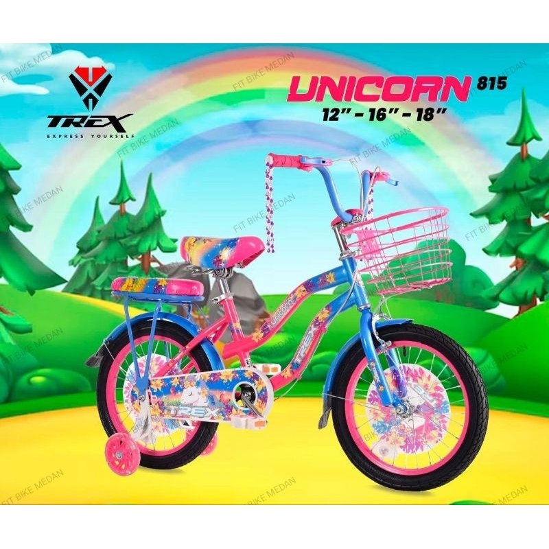 SEPEDA MINI CTB TREX 16 INCH UNICORN 815 ANAK CEWEK KERANJANG BESI TEBAL