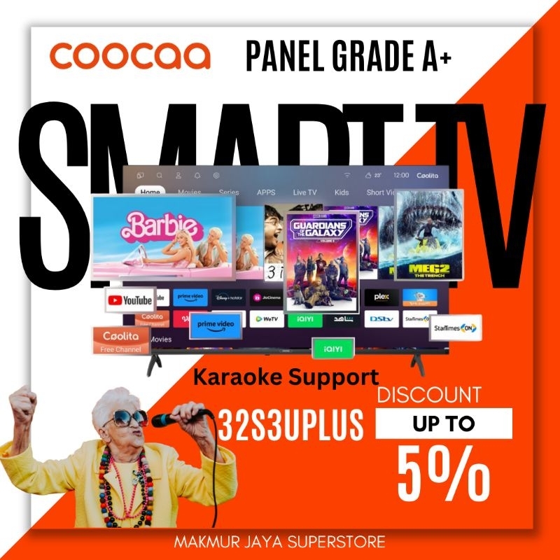 TV COOCAA 32S3UPLUS PANEL GRADE A+ SMART TV