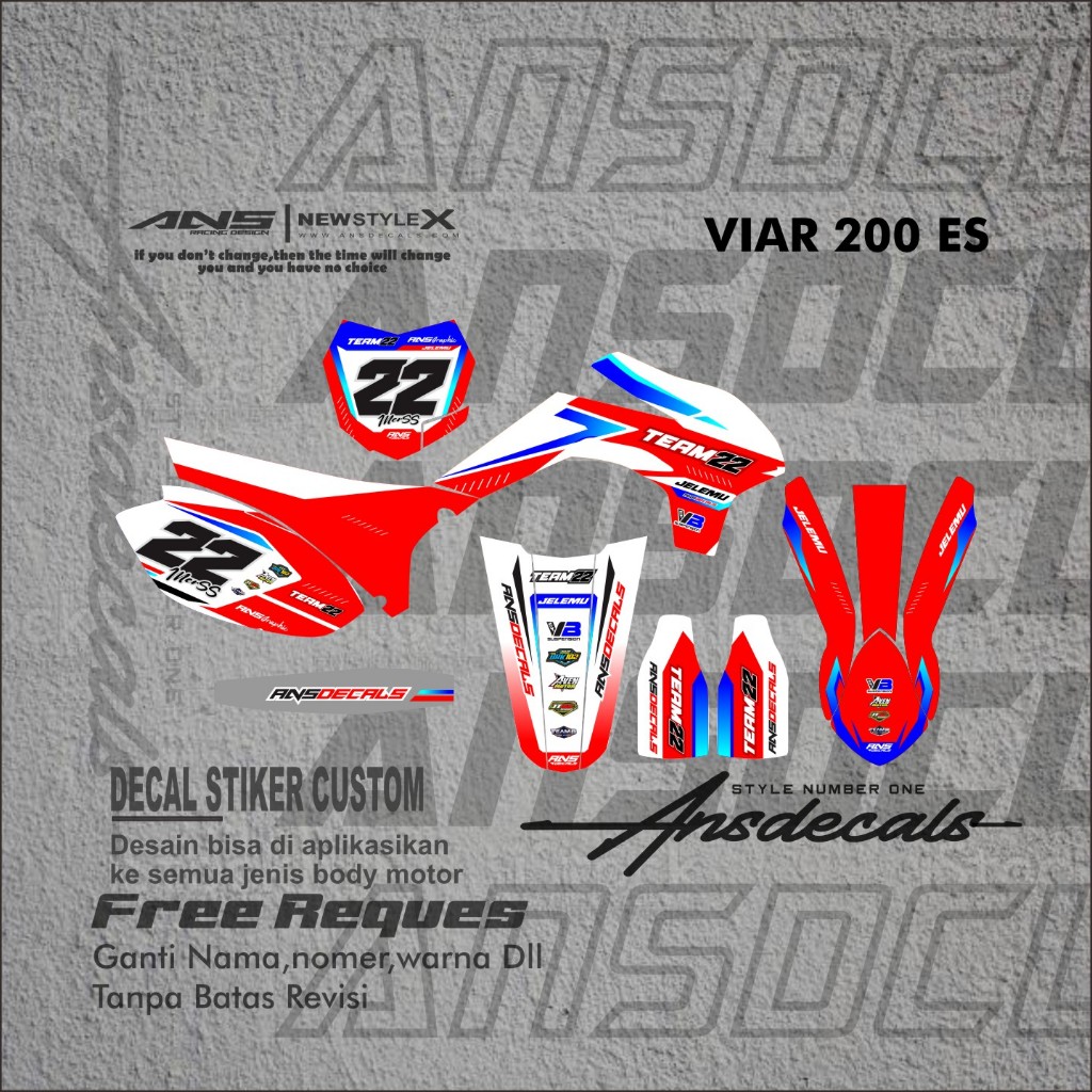 Decal Viar Cross-x 200es custom Decal Viar 200 es Decal viar free request