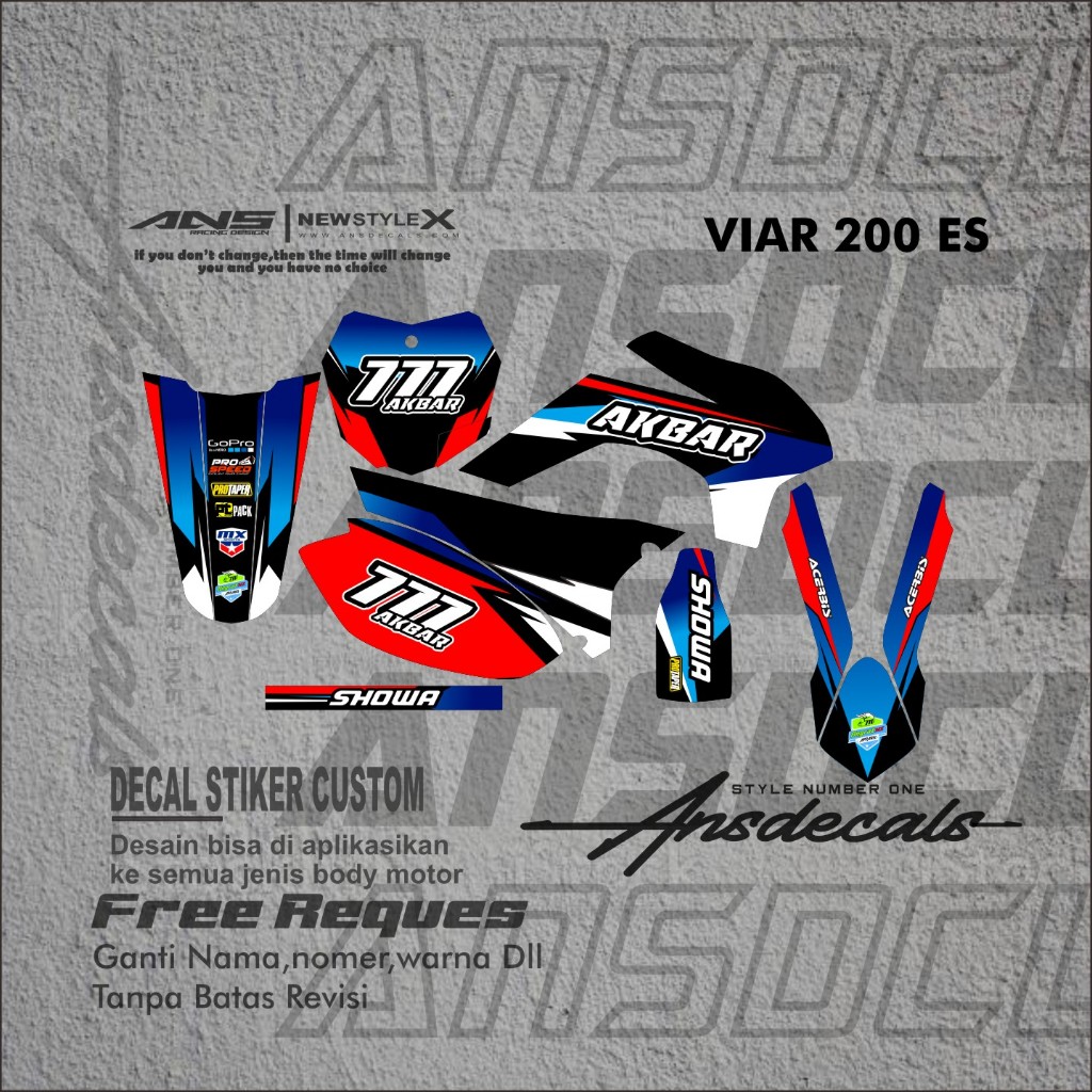 Decal Viar Cross-x 200es custom Decal Viar 200 es Decal viar free request
