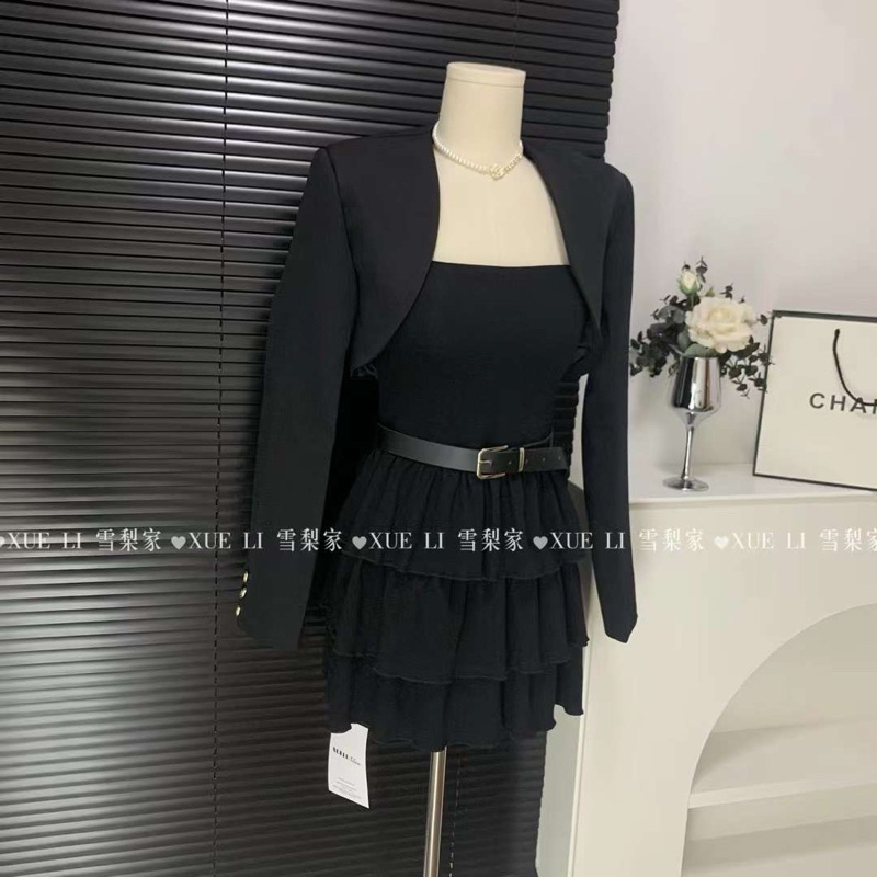 DRESS MINI KEMBEN RUMBAI CAPE / DRESS TILE BELT + BLAZER CAPE