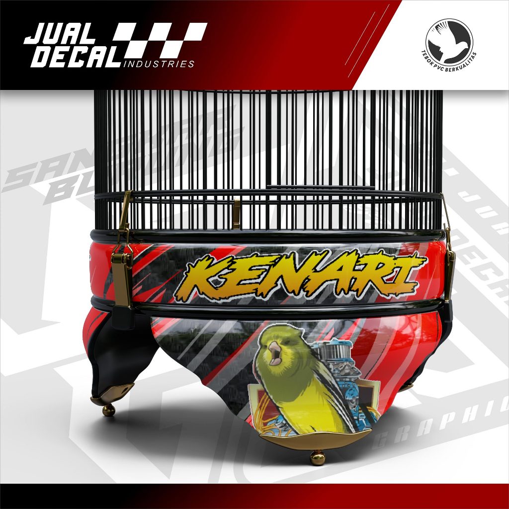 Glaciaamart Stiker Decal Tebok Kenari Custom Variasi Lovebrid Helopet Pleci