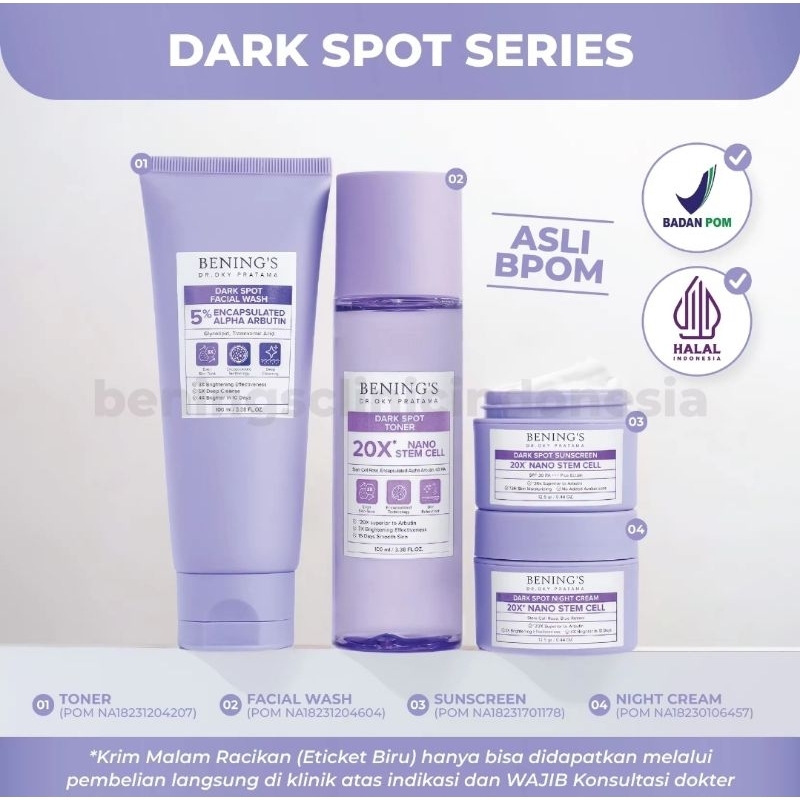 BENING'S CLINIC PROMO DARKSPOT SKINCARE (READY  ) | MENGHILANGKAN FLEK, MENCERAHKAN WAJAH, BINTIK-BI